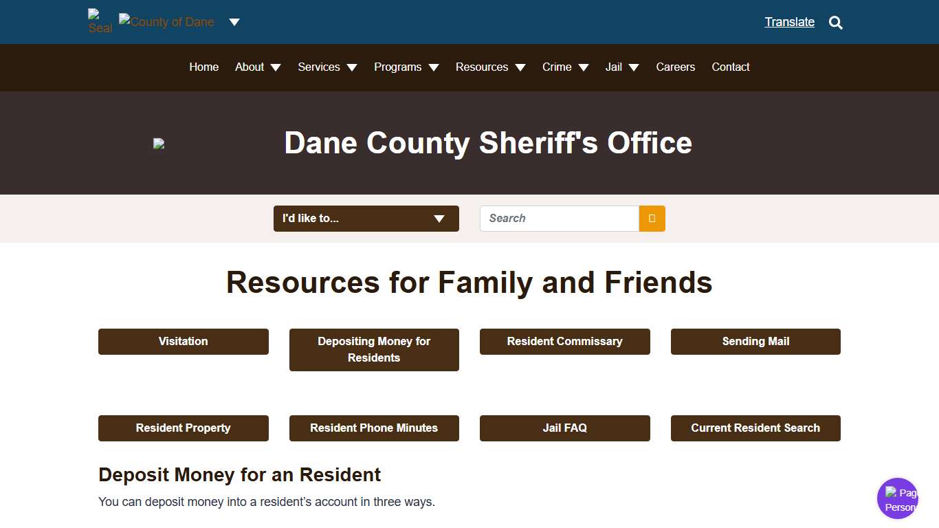 Family and Friends Dane County Sheriff's Office