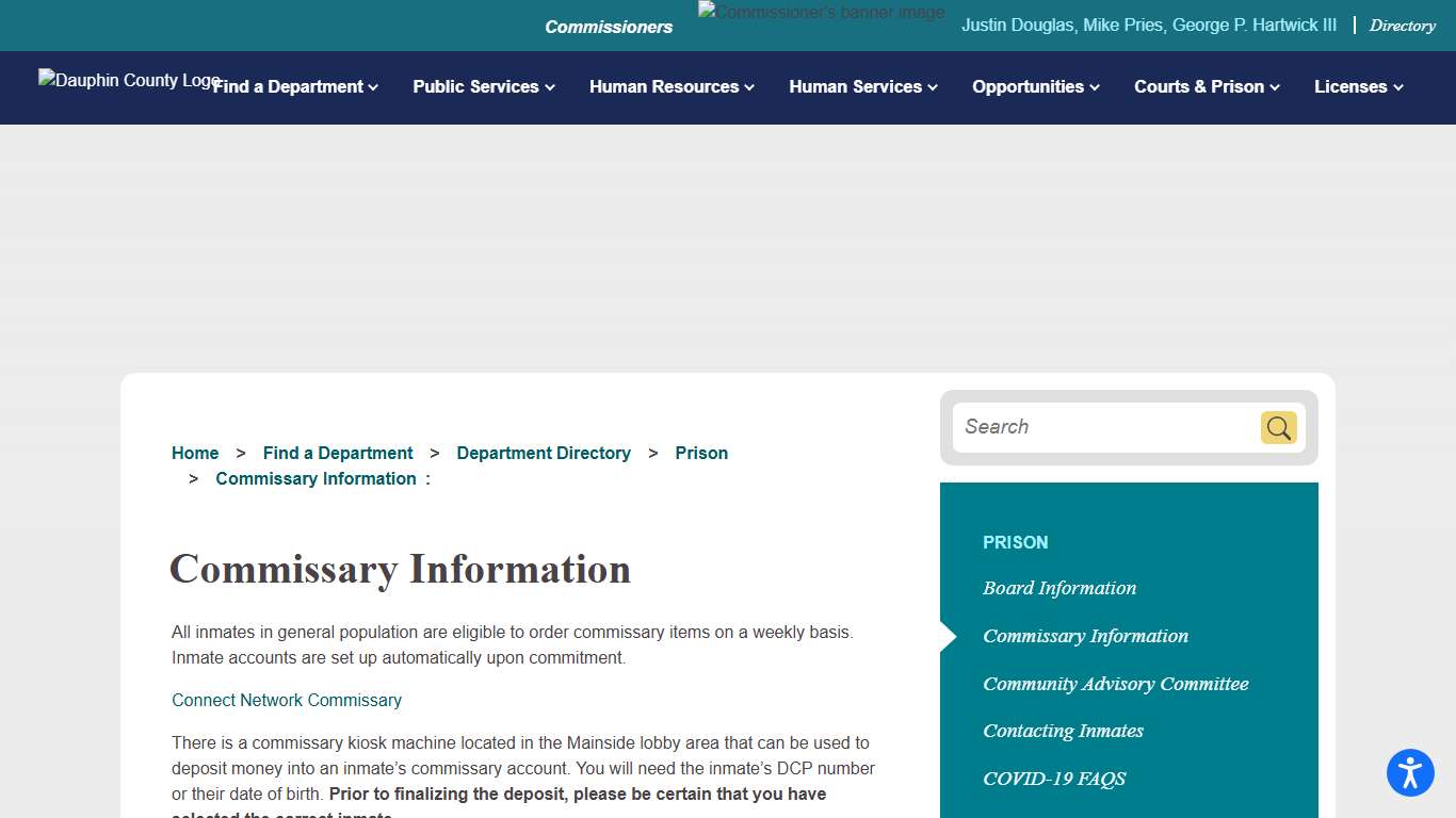 Commissary Information